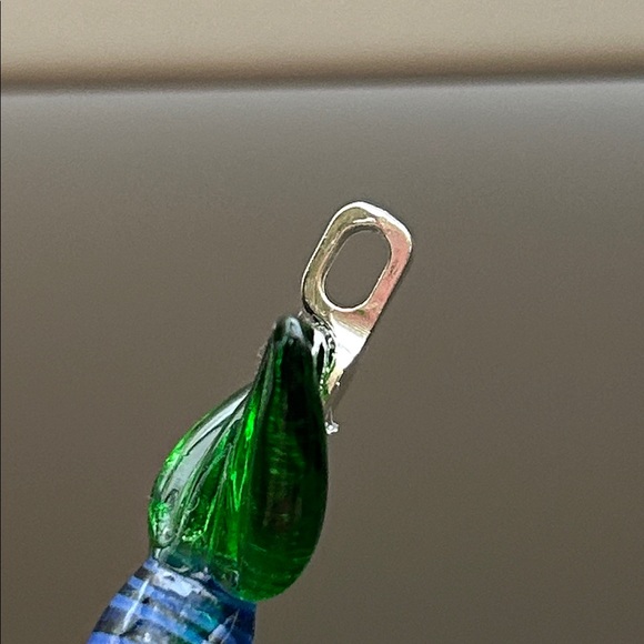 🖤Venetian Murano glass Candy 🍬 Pendant - green clear blue - Picture 5 of 12